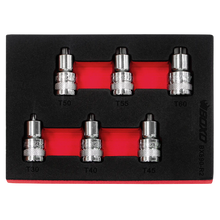 Load image into Gallery viewer, BOXO 6Pc 1/2" Torx Super Stubby Bit Socket Set
| Boxo UK Load image into Gallery viewer, BOXO 6Pc 1/2" Torx Super Stubby Bit Socket Set
| Boxo UK
