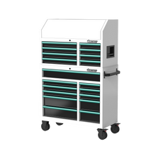 Load image into Gallery viewer, BOXO 41" 19 Drawer Toolbox Stack with Drawer Trim Pack - White Body with Coloured Trim Pack
| Boxo UK Load image into Gallery viewer, BOXO 41" 19 Drawer Toolbox Stack with Drawer Trim Pack - White Body with Coloured Trim Pack
| Boxo UK