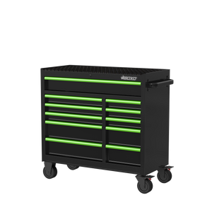 BOXO 41" 11 Drawer Roll Cabinet with Drawer Trim Pack - Black Body with Coloured Trim Pack