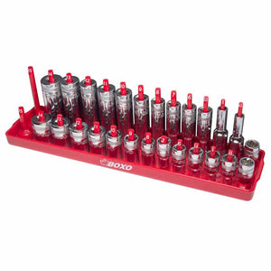 BOXO 28Pc 1/4" Vertical Socket Tray - Red or Green