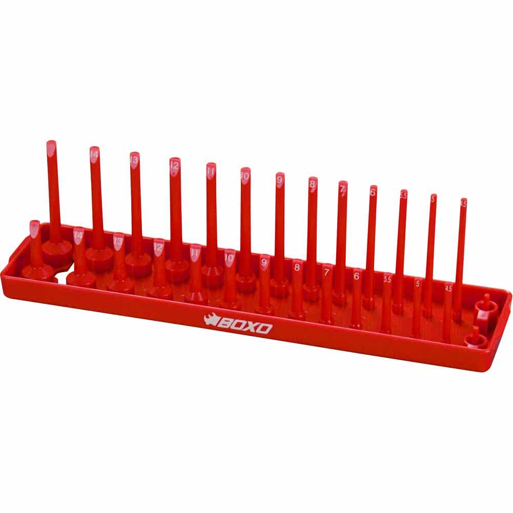 BOXO 28Pc 1/4" Vertical Socket Tray - Red or Green | Boxo UK