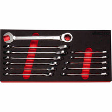 Load image into Gallery viewer, BOXO 12Pc 72T Rounded Nut Ratcheting Spanner Set (8mm to 19mm)
 | Boxo UK