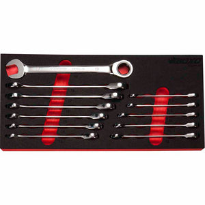 BOXO 12Pc 72T Rounded Nut Ratcheting Spanner Set (8mm to 19mm)