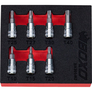 BOXO 7Pc 1/4" Torx Bit Socket Set