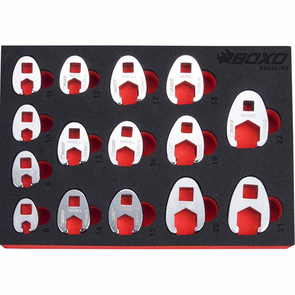 BOXO 15Pc 3/8" 6PT Crow Foot Wrench Set | Boxo UK
