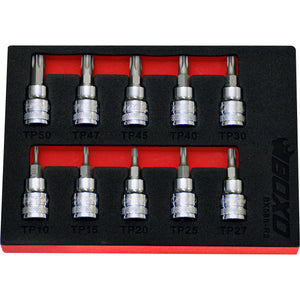 BOXO 10Pc 3/8" Tamperproof Torx Bit Set
