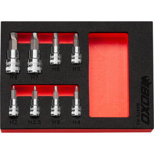 BOXO 8Pc 1/4" & 3/8" Hex Extractor Bit Socket Set