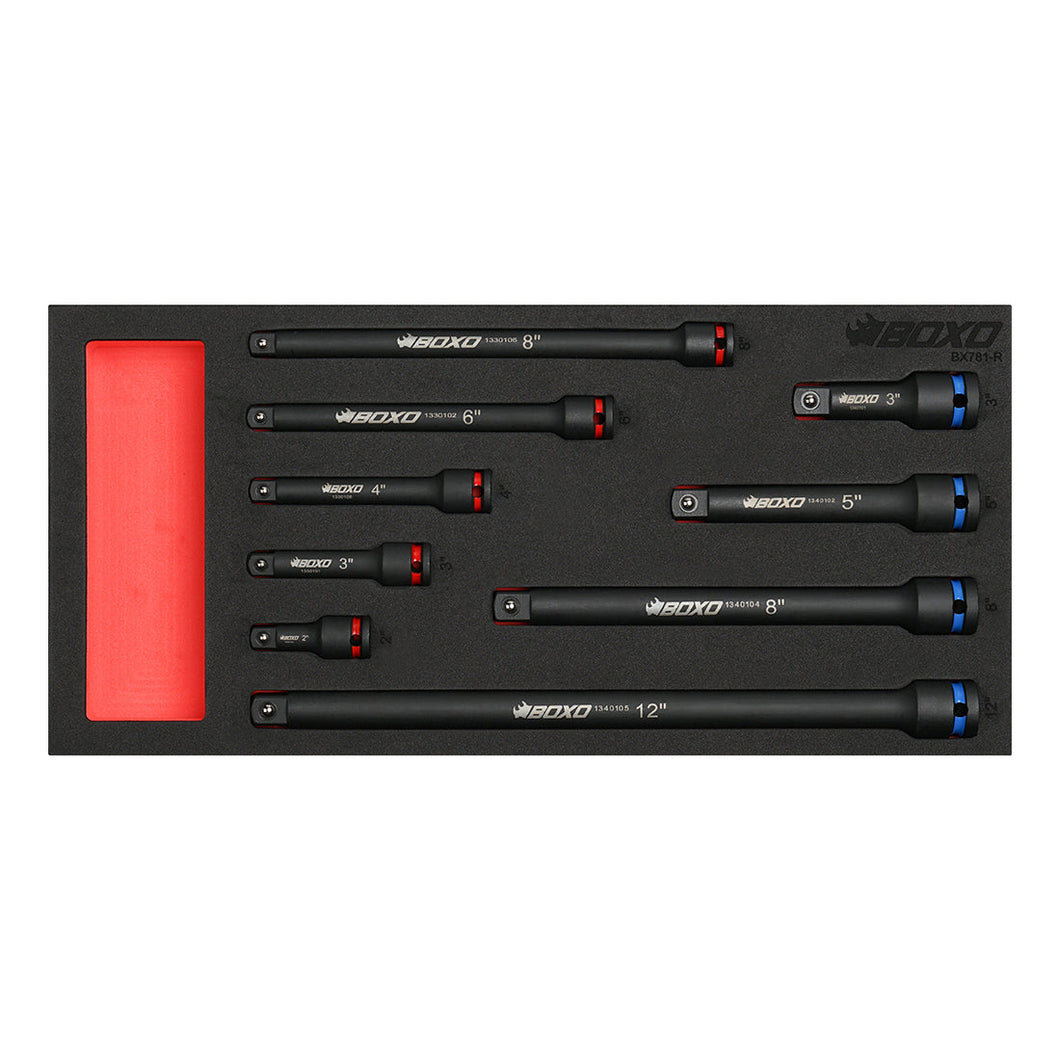 BOXO 9Pc Impact Extension Bar Set in EVA Foam | Boxo UK