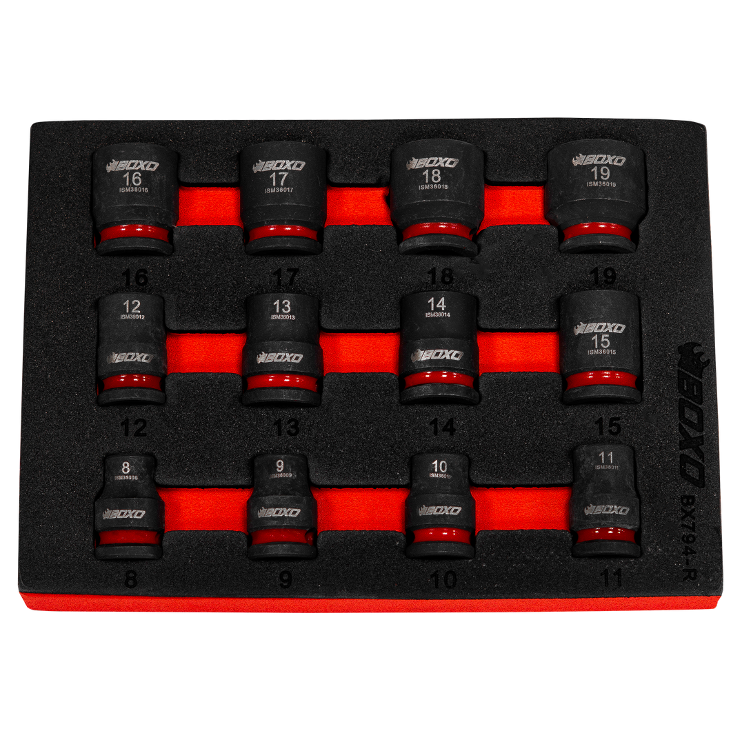 BOXO 12Pc 3/8" Magnetic Impact Socket Set | Boxo UK
