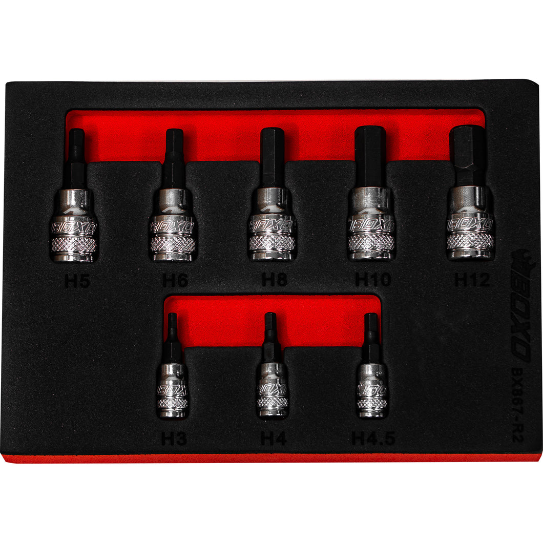 BOXO 8Pc 1/4" & 3/8" Hex Magnetic Bit Socket Set | Boxo UK