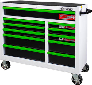 BOXO 41" 11 Drawer Roll Cabinet with Drawer Trim Pack - White Body with Coloured Trim Pack