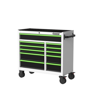 BOXO 41" 11 Drawer Roll Cabinet with Drawer Trim Pack - White Body with Coloured Trim Pack