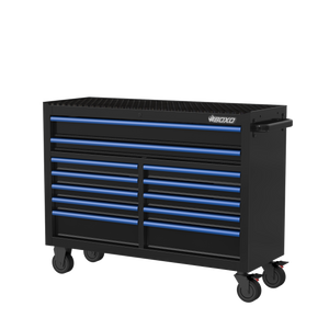 BOXO 53" 12 Drawer Roll Cabinet with Drawer Trim Pack - Black Body with Trim Colour Options
