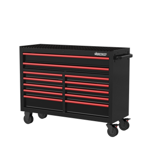 BOXO 53" 12 Drawer Roll Cabinet with Drawer Trim Pack - Black Body with Trim Colour Options