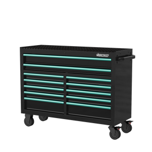 BOXO 53" 12 Drawer Roll Cabinet with Drawer Trim Pack - Black Body with Trim Colour Options