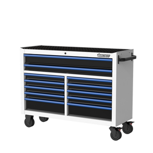 BOXO 53" 12 Drawer Roll Cabinet with Drawer Trim Pack - White Body with Trim Colour Options