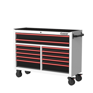 BOXO 53" 12 Drawer Roll Cabinet with Drawer Trim Pack - White Body with Trim Colour Options