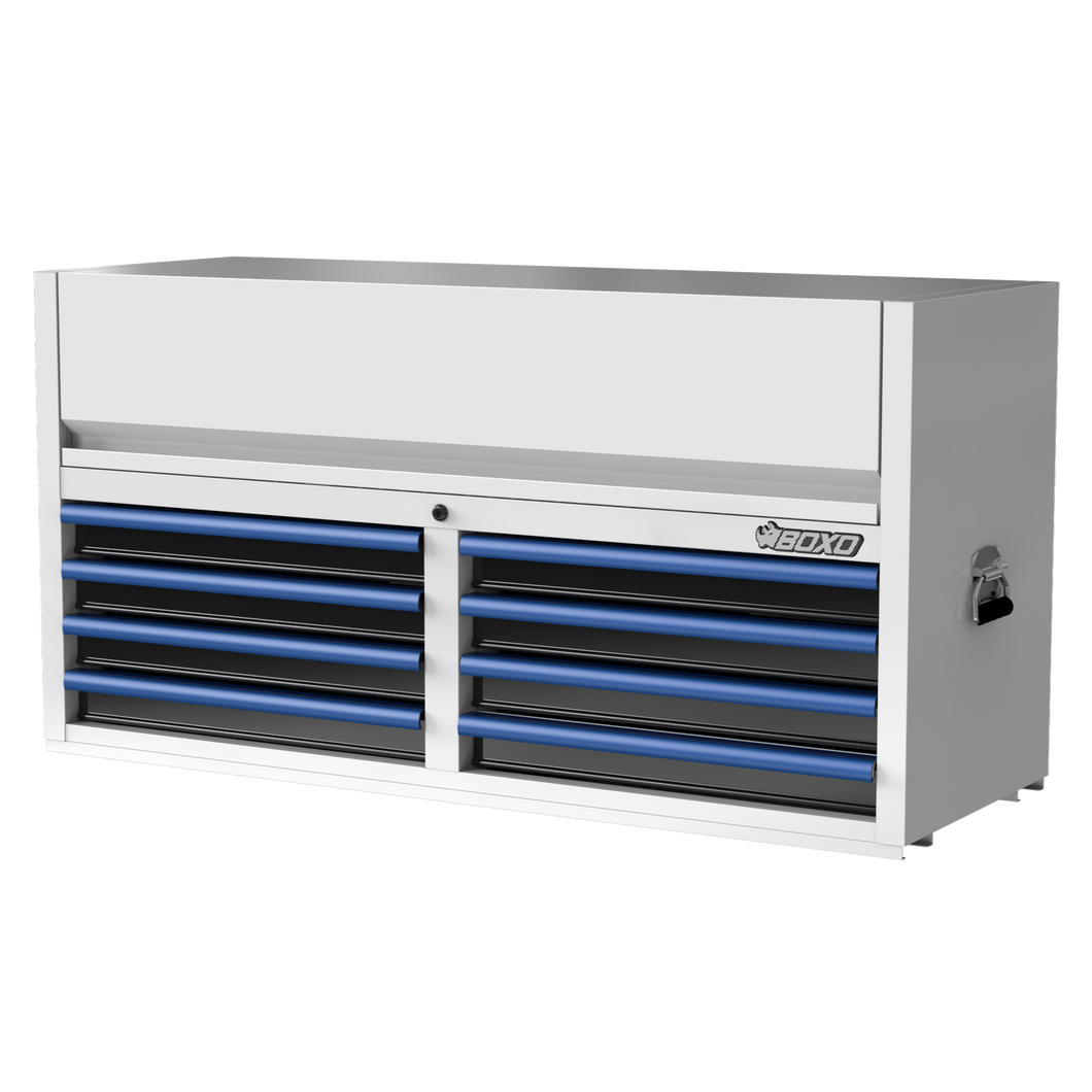 BOXO 53" 8 Drawer Top Box with Drawer Trim Pack - White Body with Trim Colour Options | Boxo UK