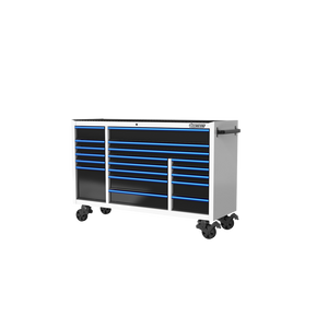 BOXO 72" 19 Drawer Triple Bank Roll Cabinet with Drawer Trim Pack - White Body & Trim Colour Options