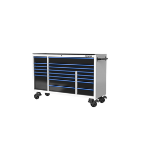 BOXO 72" 19 Drawer Triple Bank Roll Cabinet with Drawer Trim Pack - White Body & Trim Colour Options