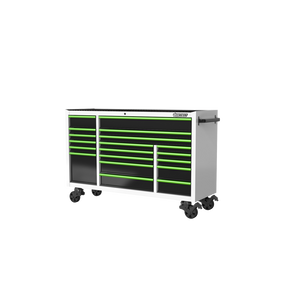 BOXO 72" 19 Drawer Triple Bank Roll Cabinet with Drawer Trim Pack - White Body & Trim Colour Options