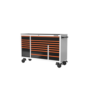 BOXO 72" 19 Drawer Triple Bank Roll Cabinet with Drawer Trim Pack - White Body & Trim Colour Options