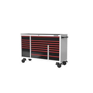 BOXO 72" 19 Drawer Triple Bank Roll Cabinet with Drawer Trim Pack - White Body & Trim Colour Options