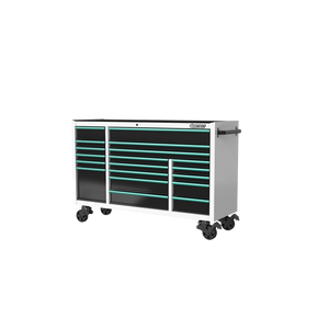 BOXO 72" 19 Drawer Triple Bank Roll Cabinet with Drawer Trim Pack - White Body & Trim Colour Options