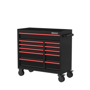 BOXO 41" 11 Drawer Roll Cabinet with Drawer Trim Pack - Black Body with Coloured Trim Pack