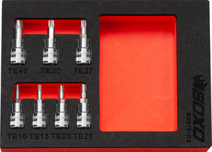 BOXO 7Pc 1/4" Torx Extractor Bit Socket Set