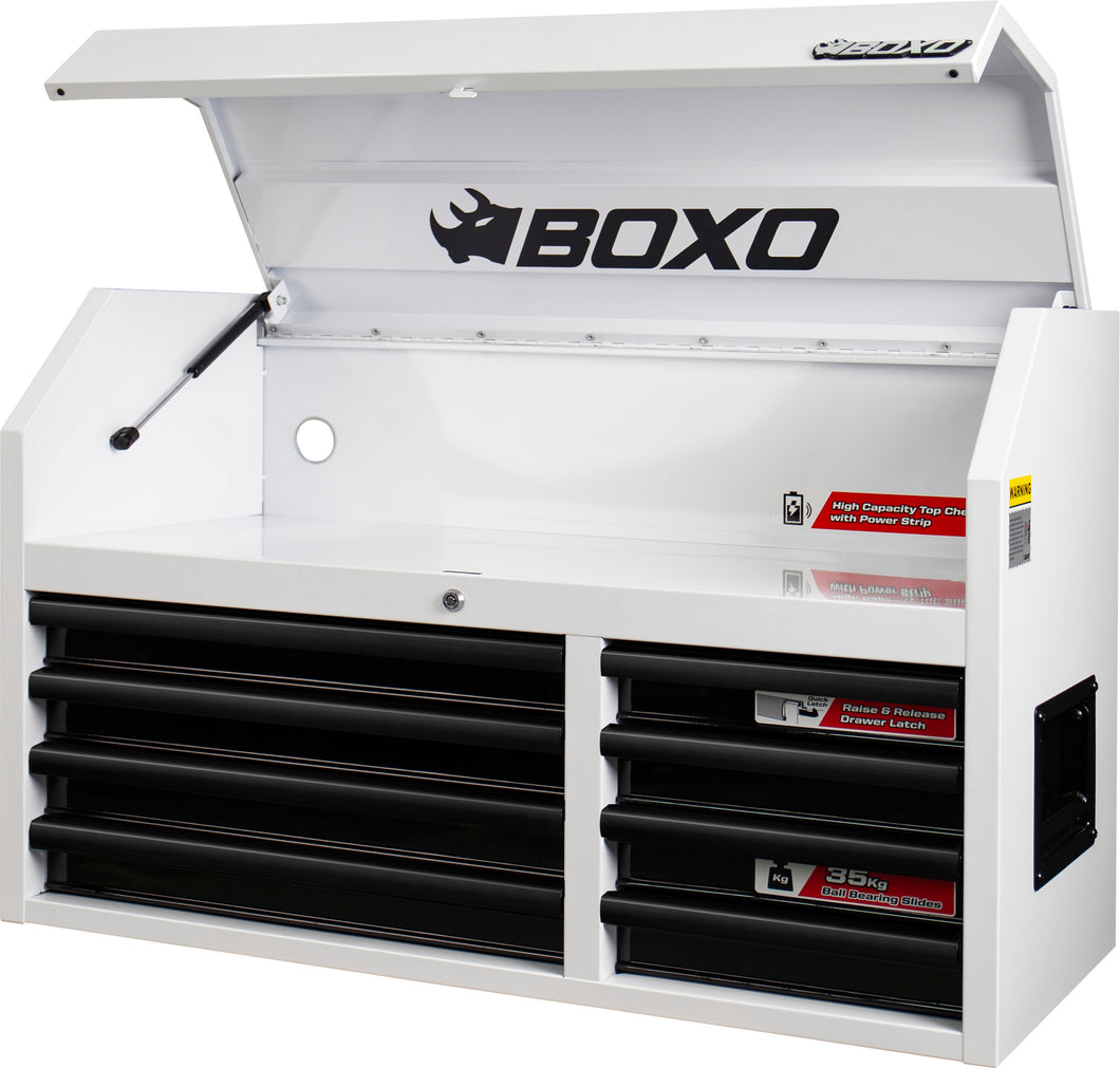 BOXO 41" 8 Drawer Top Box with Drawer Trim Pack - White Body & Trim Colour Options | Boxo UK